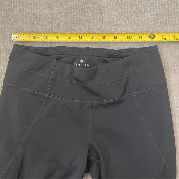 Athleta Crop Leggings Womens Small Black Mesh Panels Capri Yoga Pants - Picture 10 of 11